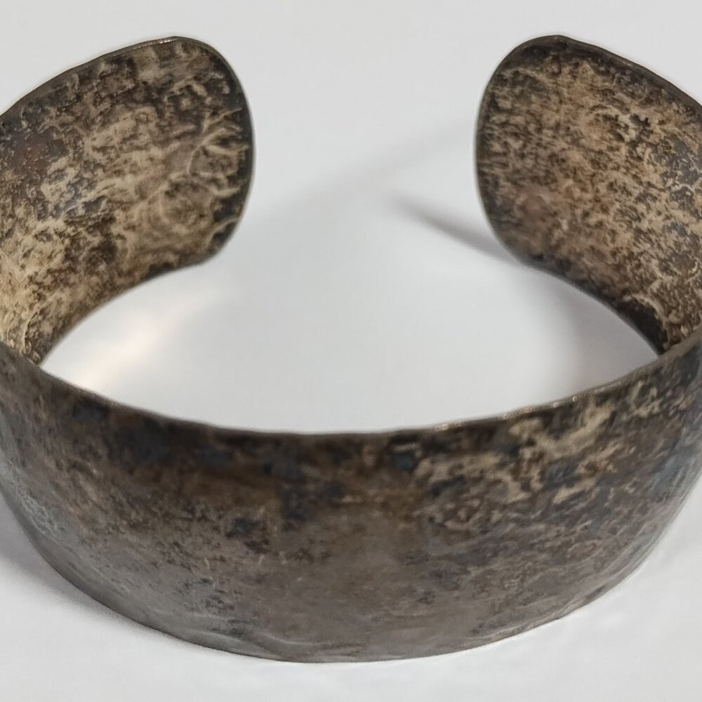 Vintage Sterling Silver hand hammered cuff bracelet